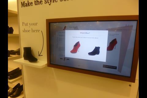 The women's footwear touchscreen at M&S Bluewater